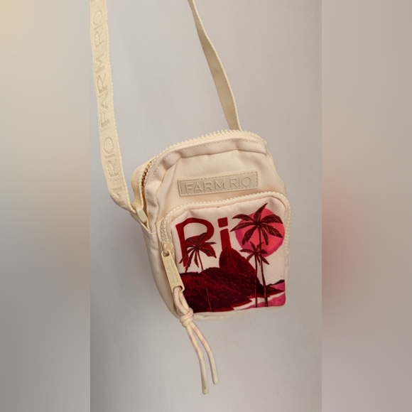 FARM Rio Handbags - FARM Rio Cream and Pink Crossbody bag